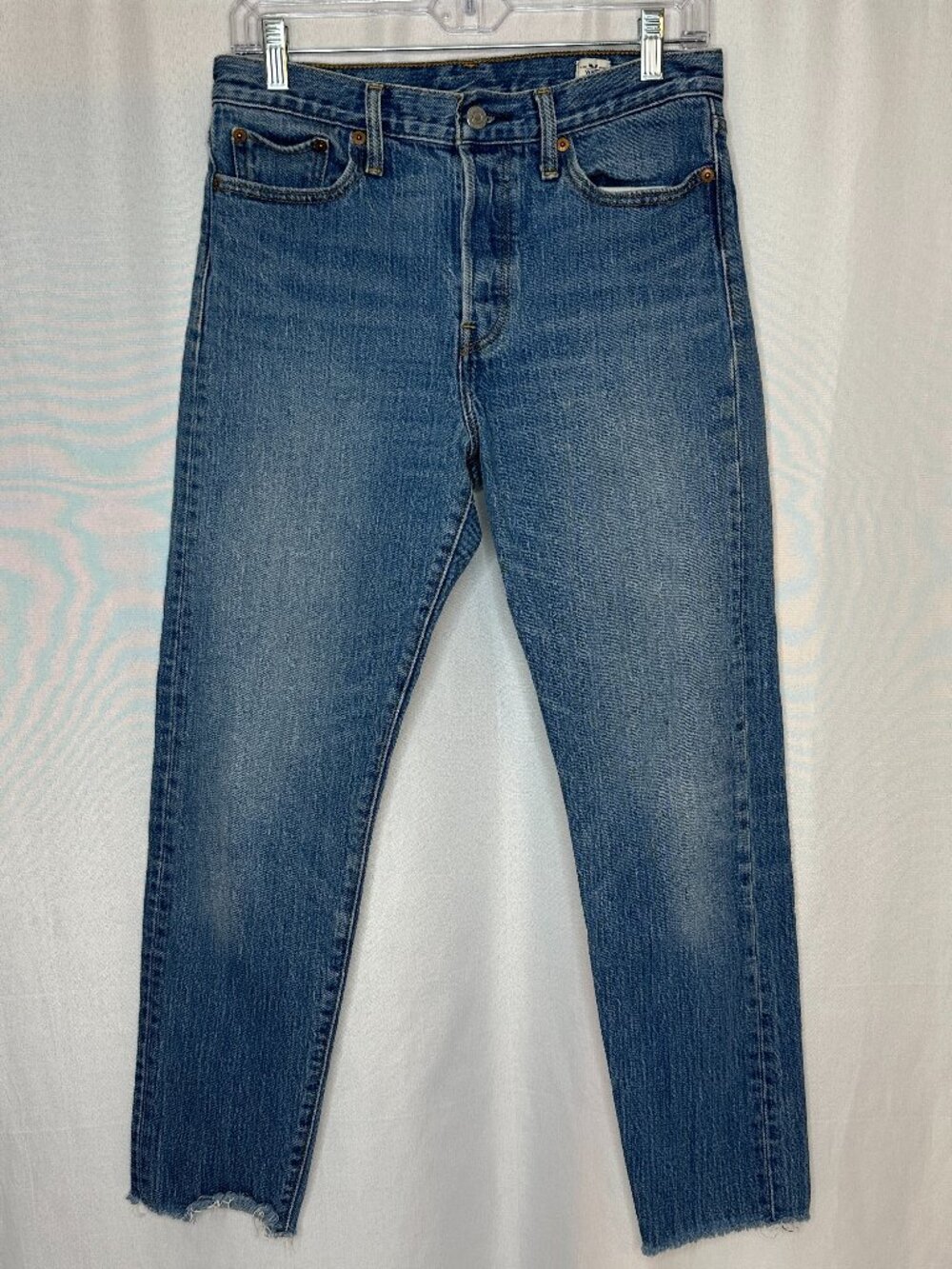 Levi’s White Oak Cone Denim Straight Leg Jeans, Size 29 Raw Hem Classic Preppy